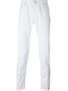 Michael Kors Slim Fit Trousers, Men's, Size: 36, White, Cotton/spandex/elastane