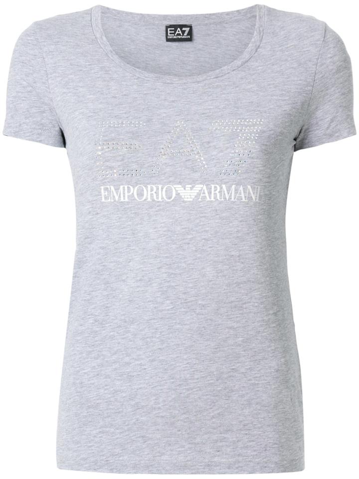 Ea7 Emporio Armani Embellished Logo T-shirt - Grey