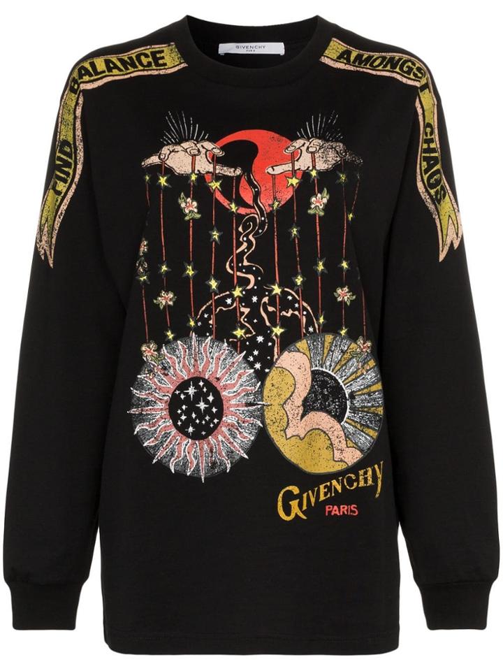 Givenchy Graphic Print Crew Neck Jumper - Black