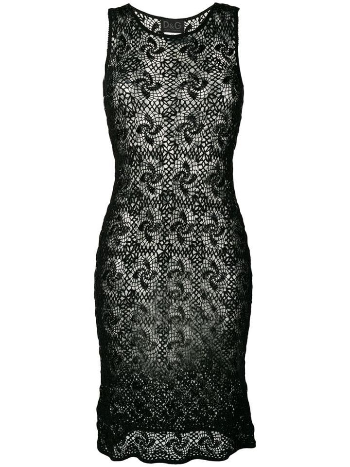 Dolce & Gabbana Pre-owned Sleeveless Crochet Dress - Black
