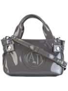 Armani Jeans Embossed Logo Small Tote, Women's, Grey
