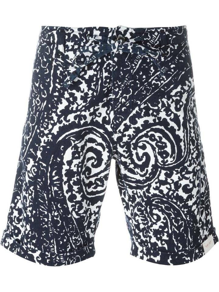 Lardini Paisley Print Tie Waist Deck Shorts