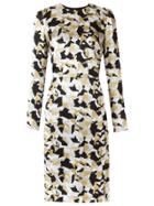 Andrea Marques Long Sleeves Printed Dress - Black