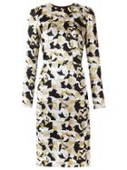 Andrea Marques Long Sleeves Printed Dress - Black