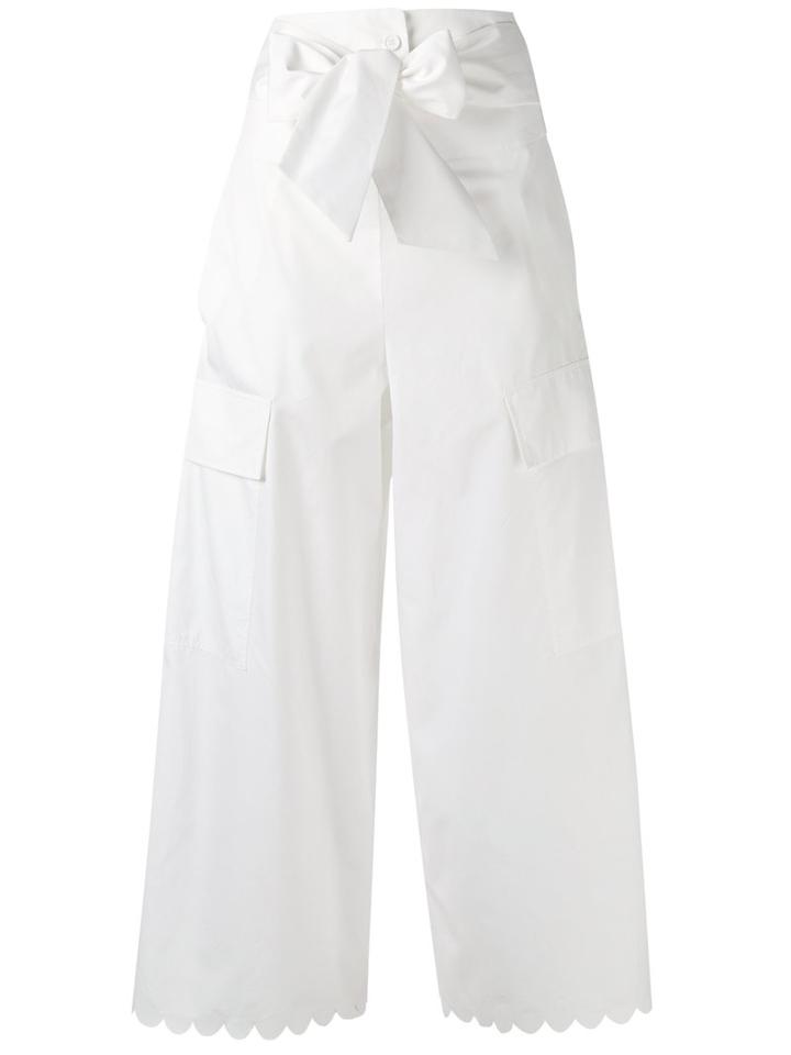 See By Chloé - Scalloped Trousers - Women - Cotton - 36, White, Cotton