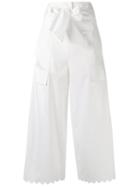 See By Chloé - Scalloped Trousers - Women - Cotton - 36, White, Cotton