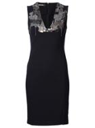 Roberto Cavalli Fitted Embellished Dress - Black