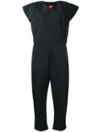 Nike V-neck Bonded Jumpsuit, Women's, Size: Xs, Black, Polyester/nylon