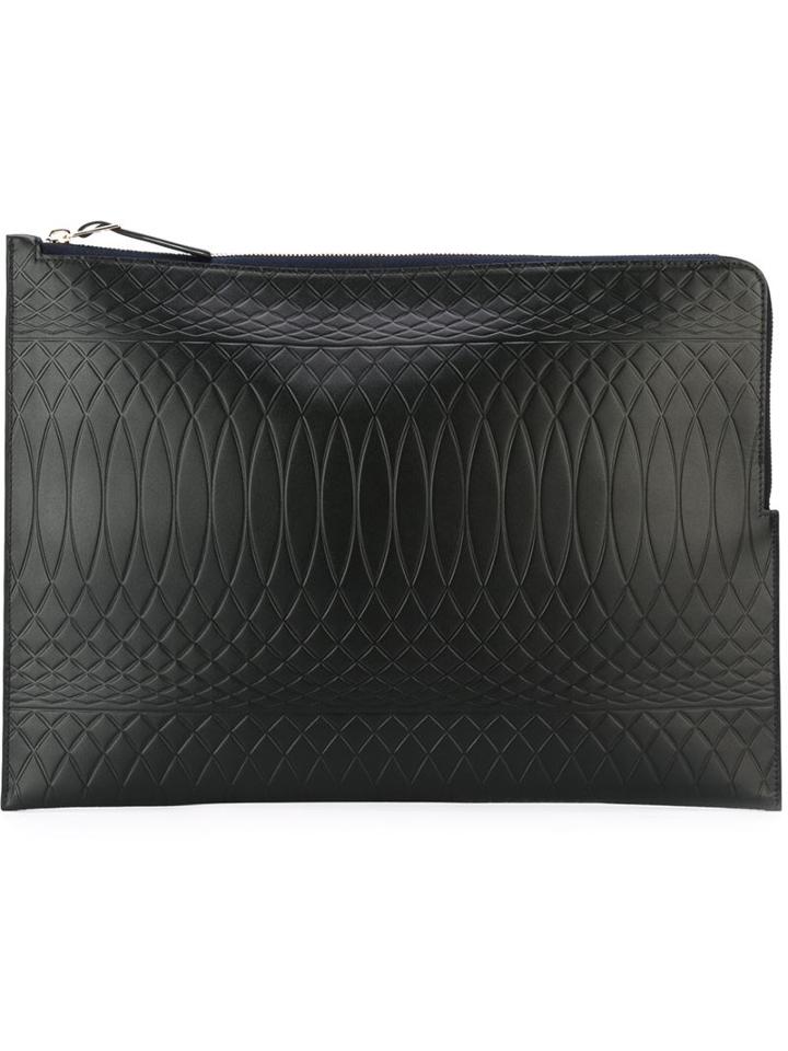 Paul Smith Embossed Zip Clutch, Men's, Black, Calf Leather/lamb Skin