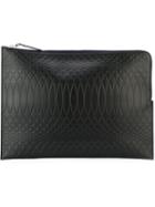 Paul Smith Embossed Zip Clutch, Men's, Black, Calf Leather/lamb Skin