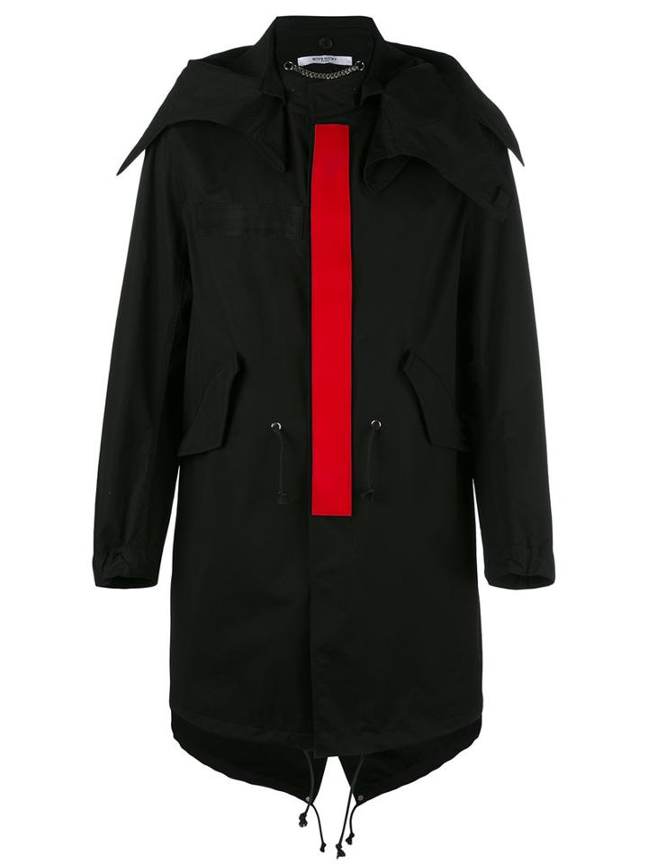 Givenchy Contrast Panel Parka Coat, Size: 48, Black, Cotton/polyester