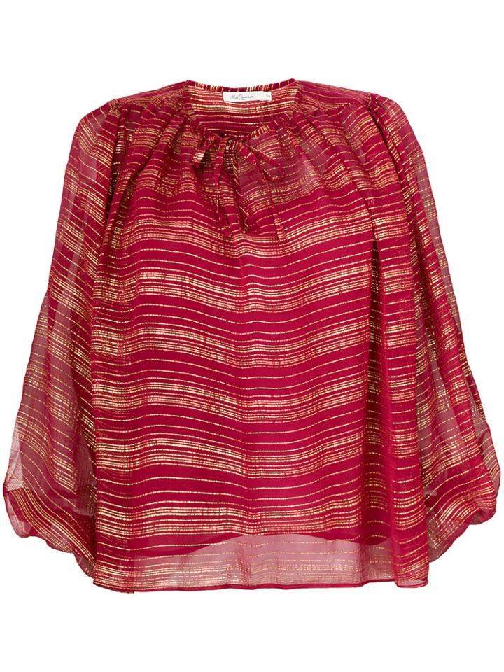 Mes Demoiselles Metallic Stripe Blouse - Red