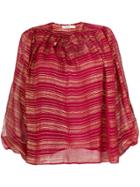 Mes Demoiselles Metallic Stripe Blouse - Red