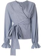 Vivetta Kari Striped Poplin Kimono Shirt - Blue