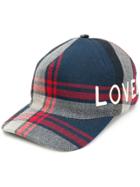 Gucci Embroidered Check Hat - Blue