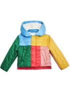 Burberry Kids Colour Block Quilted Hooded Puffer Jacket - Red