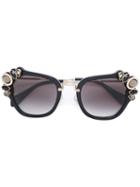 Miu Miu Eyewear Oversized Glasses, Black, Acetate/crystal/metal