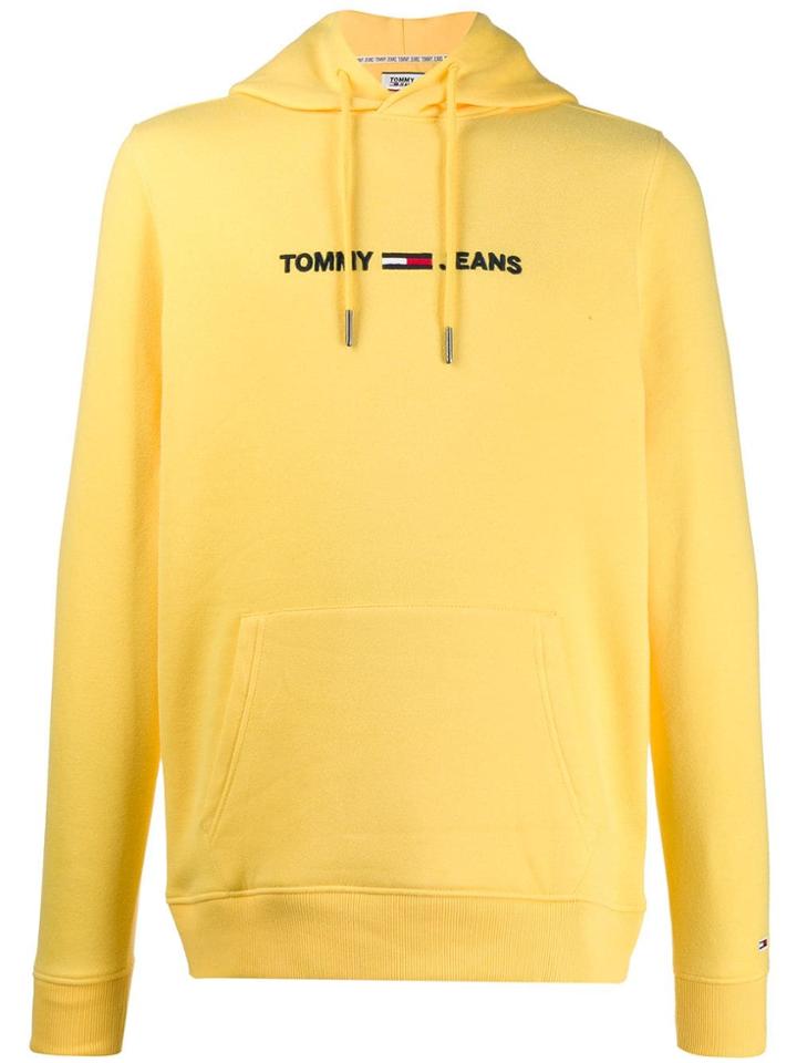 Tommy Jeans Logo Print Hoodie - Yellow
