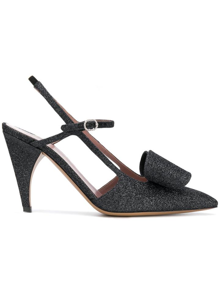 Rayne Shimmer Bow Pumps - Black