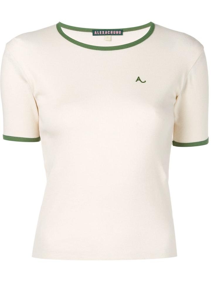 Alexa Chung Contrast Trim T-shirt - Neutrals