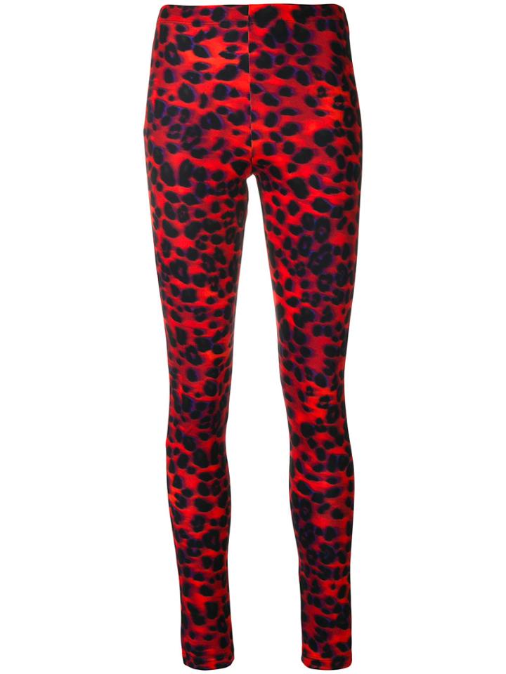 Koché Leopard Print Leggings - Red