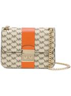 Michael Michael Kors - Panel Logo Shoulder Bag - Women - Leather - One Size, Women's, Nude/neutrals, Leather