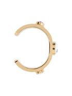 Burberry Crystal Detail Lambskin And Gold-plated Cuff - Green