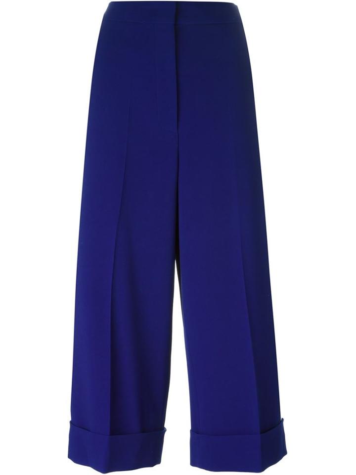 Sportmax Cropped Trousers, Women's, Size: 42, Blue, Acetate/viscose/spandex/elastane