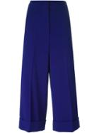 Sportmax Cropped Trousers, Women's, Size: 42, Blue, Acetate/viscose/spandex/elastane