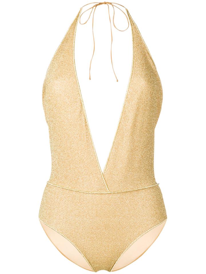 Oseree V-neck Lumière Maillot Swimsuit - Metallic