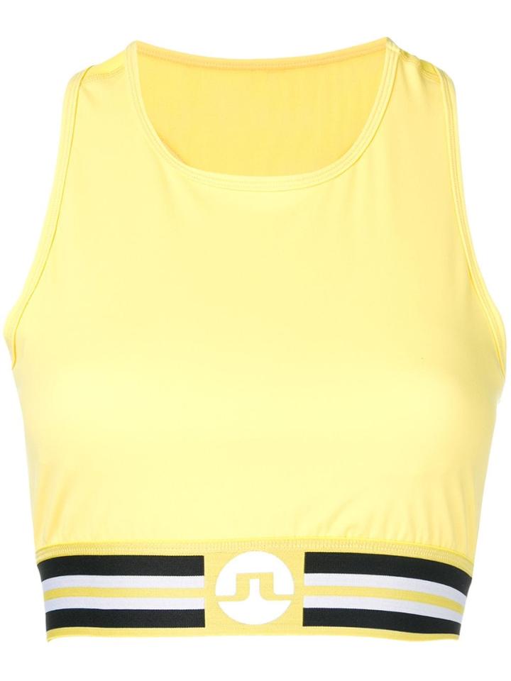 J.lindeberg Logo Stripe Sports Bra - Yellow
