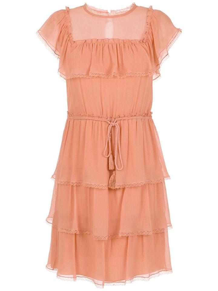 Nk Silk Ruffled Dress - Pink