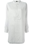 Joseph Oversized Stripe Shirt, Women's, Size: 38, White, Linen/flax/silk