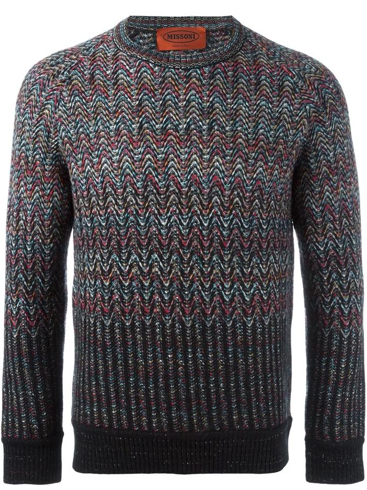 Missoni Crew Neck Sweater, Men's, Size: 52, Nylon/wool