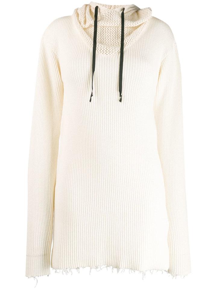 Unravel Project Hooded Knit Dress - White