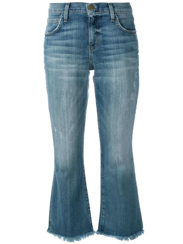 Current/elliott Cropped Flip Flop Jeans, Women's, Size: 26, Blue, Cotton/polyester/spandex/elastane