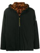 Aries Leopard Print Detail Jacket - Black