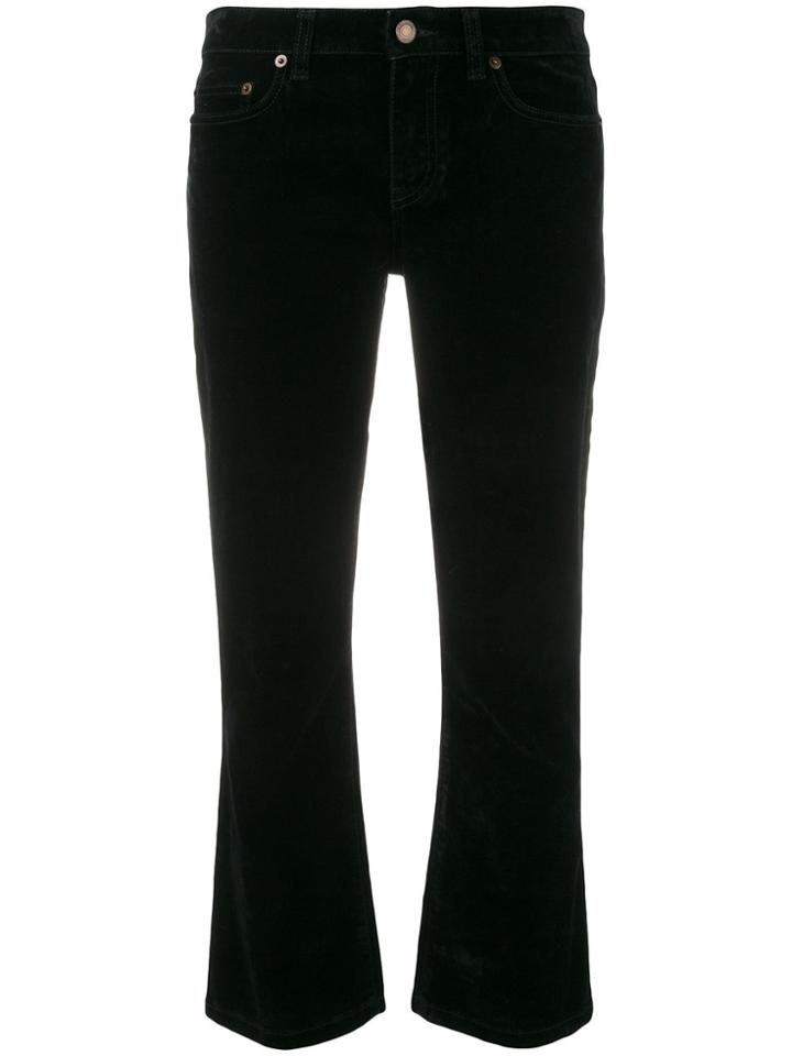 Saint Laurent Cropped Fitted Jeans - Black
