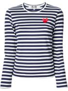 Comme Des Garçons Play Long Sleeve Striped T-shirt, Women's, Size: Small, Blue, Cotton