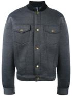 Astrid Andersen Buttoned Bomber Jacket, Men's, Size: Large, Grey, Nylon/polyester/spandex/elastane