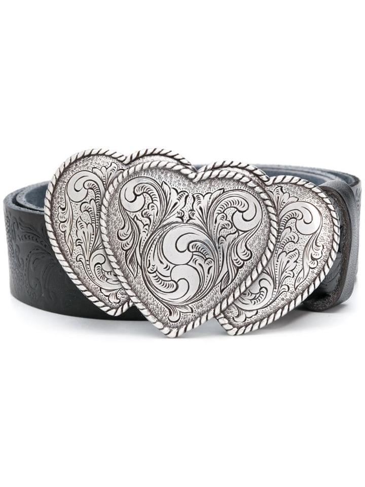 Jessie Western Heart Buckle Belt - Black