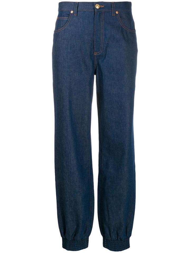 Gucci Gathered Ankle Jeans - Blue