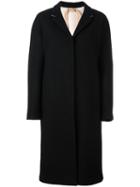 No21 Long Length Single Breasted Coat, Women's, Size: 42, Black, Wool/polyamide/acetate/viscose