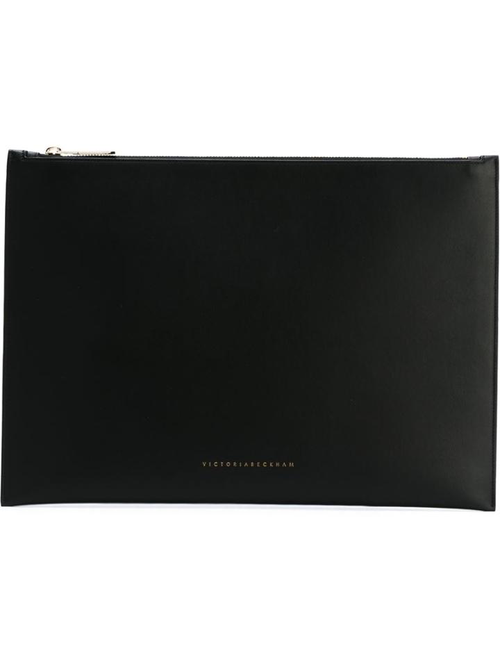 Victoria Beckham Zipped Pouch Clutch Bag, Women's, Black