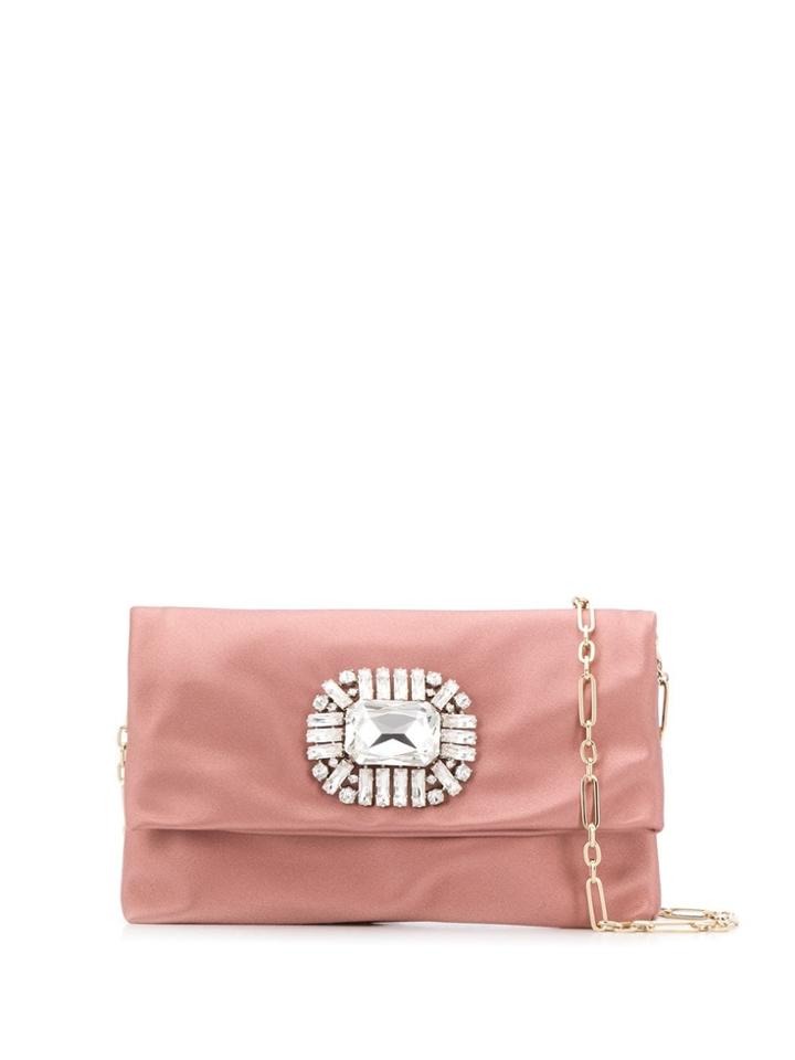 Jimmy Choo Titania Crystal-embellished Clutch - Pink