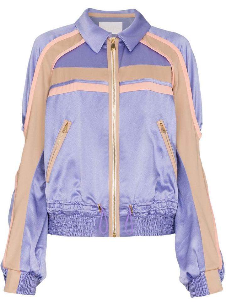 Peter Pilotto Silk Contrast Cady Jacket - Purple