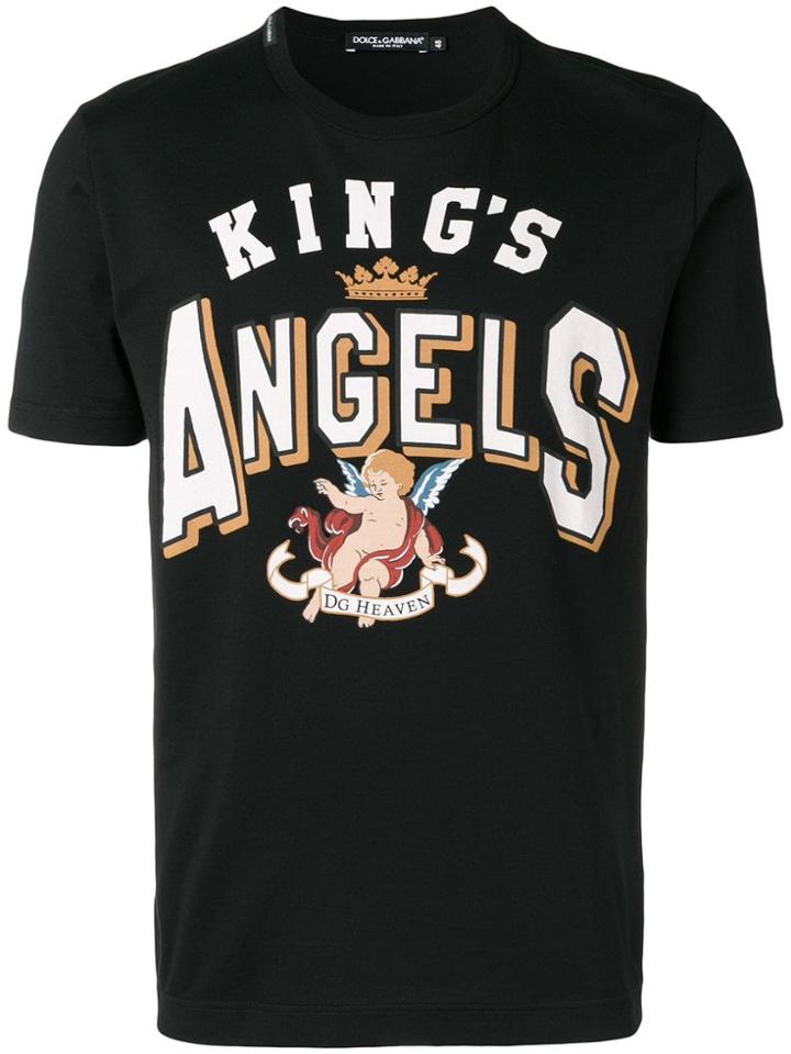 Dolce & Gabbana 'king's Angels' Printed T-shirt - Black