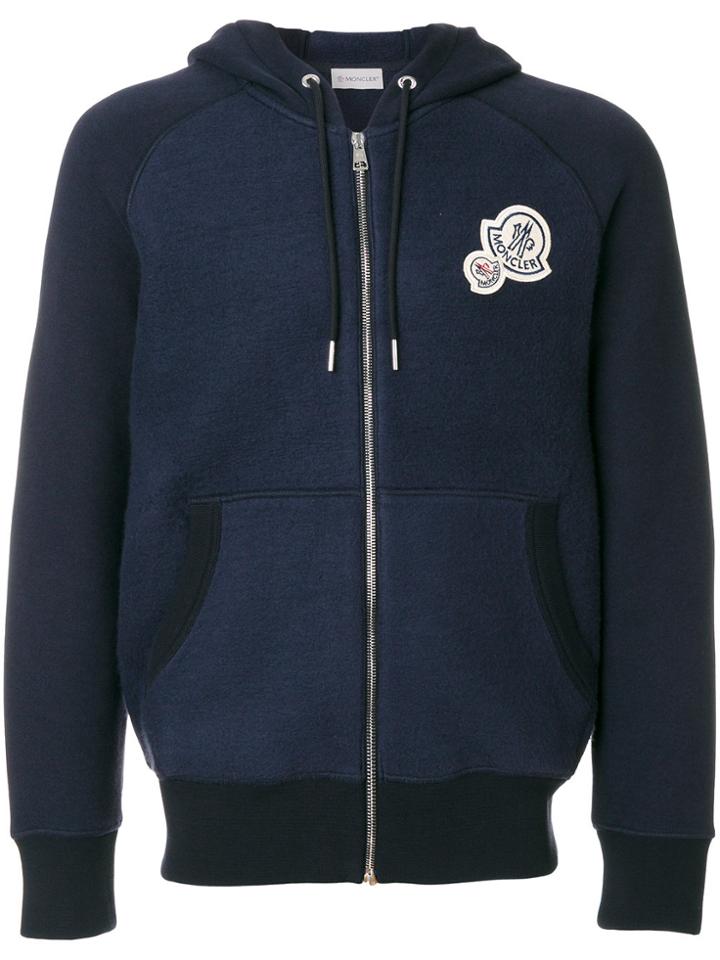 Moncler Double Logo Hoodie - Blue