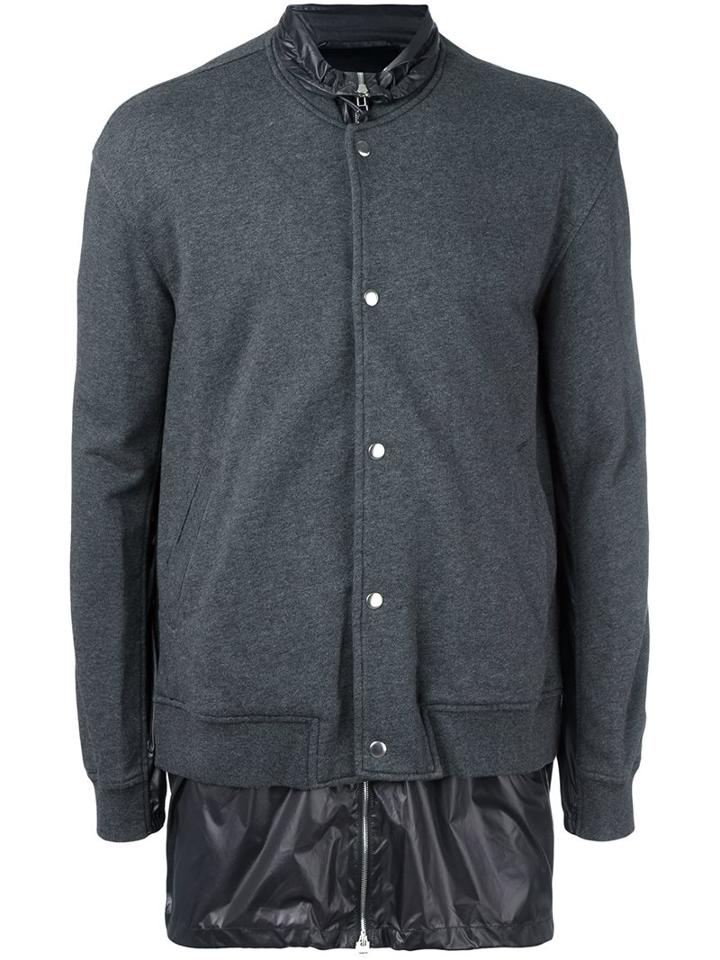 3.1 Phillip Lim Trompe L'oeil Track Jacket, Men's, Size: Medium, Grey, Cotton/nylon