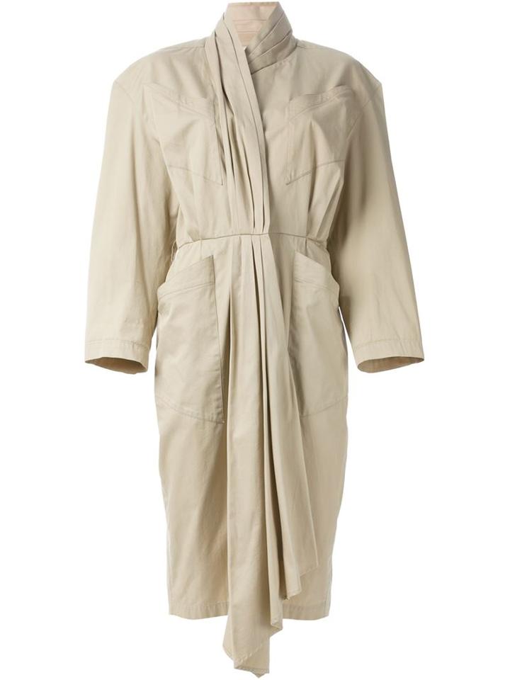 Thierry Mugler Vintage Pleated Scarf Collar Dress
